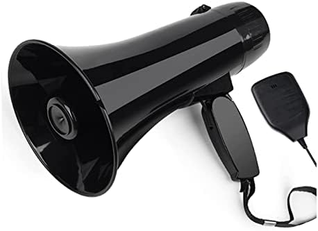 Megaphones 35 Watt Power Portable Megaphone Speaker PA Bullhorn with Detachable Handheld Microphone, Built-in Siren Great for Outdoor Announcements Amplifiers