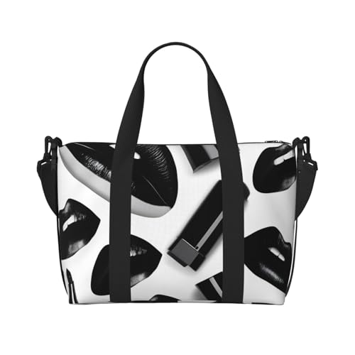 Bolso de mano para negocios y fin de semana con estampado de pintalabios