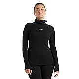 Icebreaker Damen Merino Roll Neck Longsleeve, Black, XS