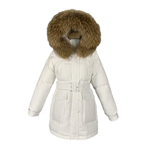 Veste en duvet de canard blanc contre le grand froid : parka longue épaisse et chaude