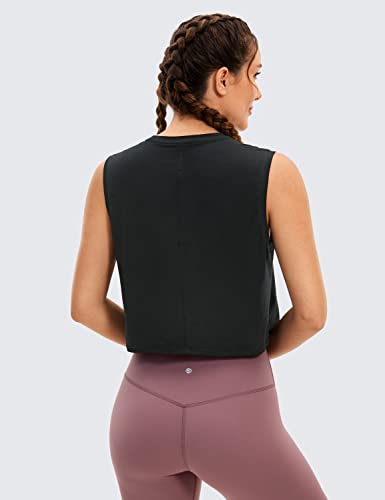 CRZ YOGA Pima Cotton Cropped Tank Workout Crop Tops for Women Sleeveless Athletic Loose Yoga Shirts2