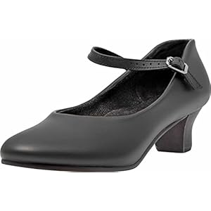 Linodes PU Leather Ankle Strap Character Shoe 1.55” Dance Shoes for Women-UPD