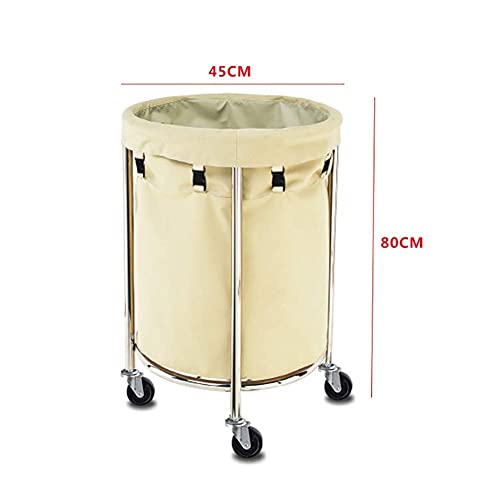 Carro móvil para ropa de hotel, beige, acero inoxidable miniatura 2