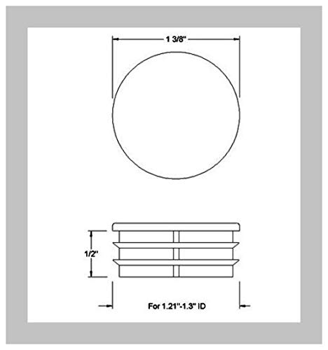 Image of SBDs 10 Pack: 1-3 /8 inch (1.375 Inch) 14-20 Ga Square Black Plastic Plugs. for Inside ID: 1.23 to 1.30 | Tubing End Cap, Furniture Chair Glide Inserts | Fencing Post End Inserts.