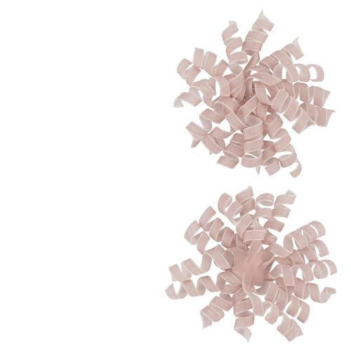 AIMUDI Rose Gold Velvet Bows for Gift Wrapping 6.5'' Christmas Curly Bows Self Adhesive Gift Bows for Presents, Treat Bags, Wine Bottles Party Holiday Wedding Decorations - 6 Counts