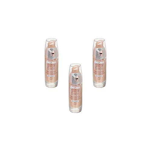Maybelline New York Fond de Teint Dream Satin Fluide FPS13-10 Ivoire, Lot de 3 (3 x 30ml)