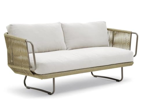 Image of 2+1+1 Seater Sofa Antique Design Rope Furniture Set with Cushions Center Table and Side Table for Living Room Outdoor Indoor Roof top Garden