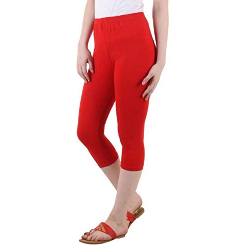 Image of PI World Women's Calf Length Cropped Leggings Cotton Lycra Fabric Slim Fit 3 /4th | Pants