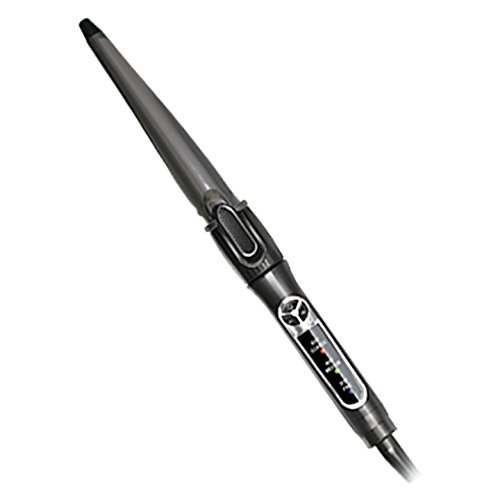 CROC Hybrid Curling Iron Cone - Black Titanium Ceramic Travel Hair Curler, Dual