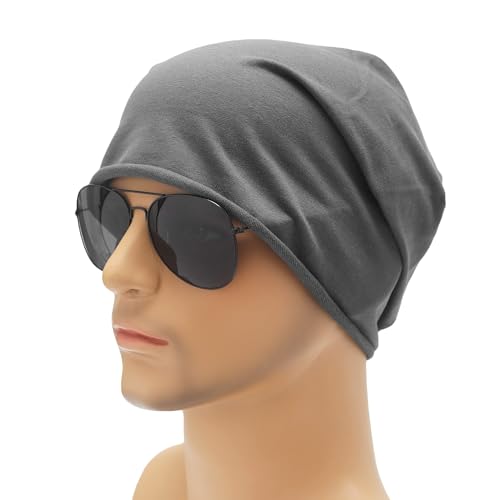 Image of ZLYC Cotton Thin Slouchy Beanie Hat for Men Women Fashion Soft Stretch Knit Skull Cap