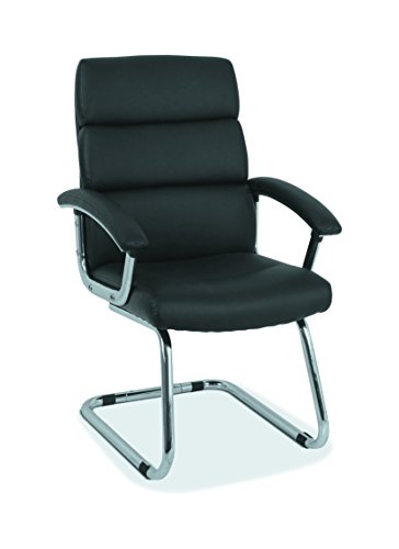 HON Traction Guest Chair with SofThread Leather, in Black (HVL102)