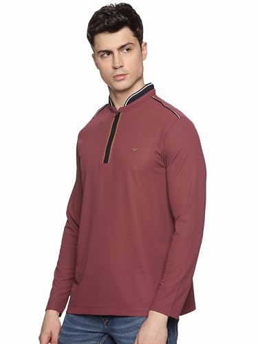 Image of STELLERS Men's Henley Collar T-Shirt | Wrinkle Free | Quick Dry | Full Sleeve | Regular Fit