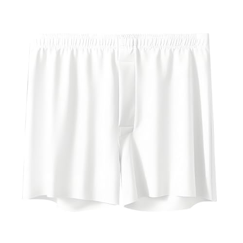 TAPUU Mens Loose Boxer Shorts Silk Sleep Boxers Button Fly