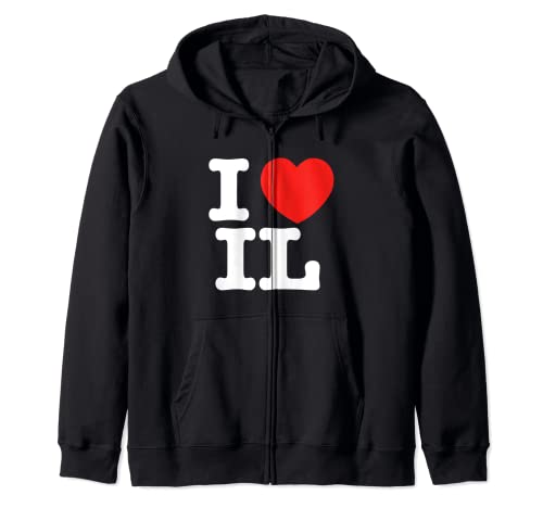 I Heart Illinois (IL) Amor Sudadera con Capucha