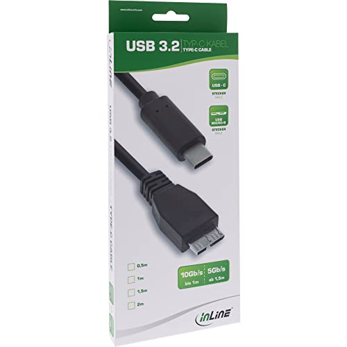 InLine USB 3.1 Cable Type C Male to Micro B Male black Black 0.5 m - Image 2