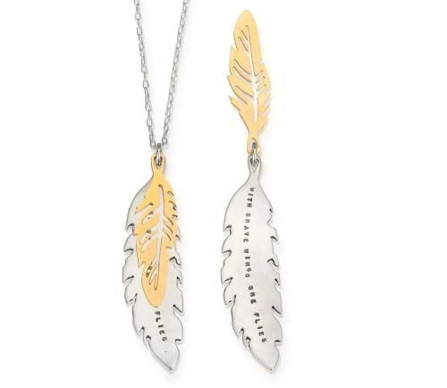 Necklace by Kathy Bransfield | Feather | Necklace | Pendant | Sterling Silver | Jewelry | Present | Gift For Her | Quote Jewelry | Bravery