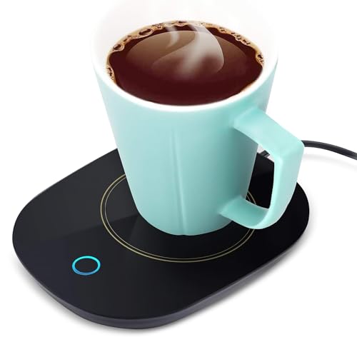 Mug Warmer Coffee Warmer with Automatic Shut Off to Keep Temperature Up to 131℉/ 55℃ Safely Use for Office/Home to Warm Coffee Tea Milk Candle Heating Wax (Black)