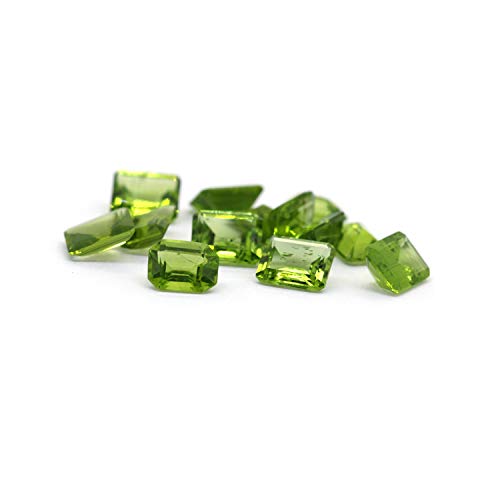 Péridot naturel facetté calibré 5x7 mm pour remplacer une pierre perdue ou abîmée