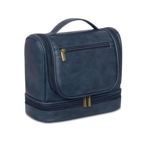AGDHERSNVX Personalized Toiletry Bag Leather Shaving Dopp Kit Bag for Men Hanging Makeup Bag Hanging Cosmetic Organizer Kit
