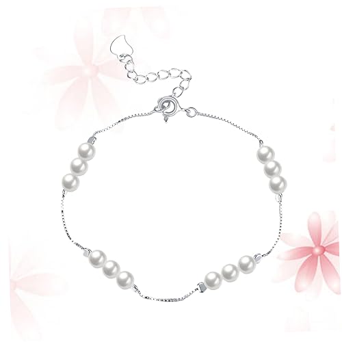 Bracelet chaîne fine argent S925 bijoux rallonge réglable perle délicate femme