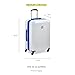 DELSEY PARIS Christine Expandable Luggage, Fashionable and Unique, Glossy Exterior with 360 Spinner Wheels, Lockable Telescoping Handle, Men and Women, White with Blue Trim, Medium Check-In 24-Inch