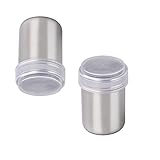 2 Pack Sugar Sifter Shaker Cinnamon Sugar Shaker Powdered Sugar Shaker with Lid Confectioners Sugar Dispenser Flour Sifter Duster