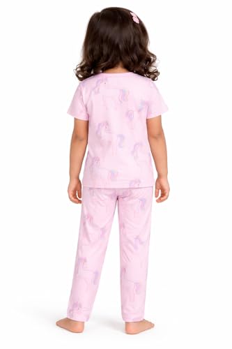 Image of NammaBaby Girl's Soft Cotton Night Suit (Printed T-Shirt & Pant Set /Girls Night Dress /Nightwear) Pack of 1