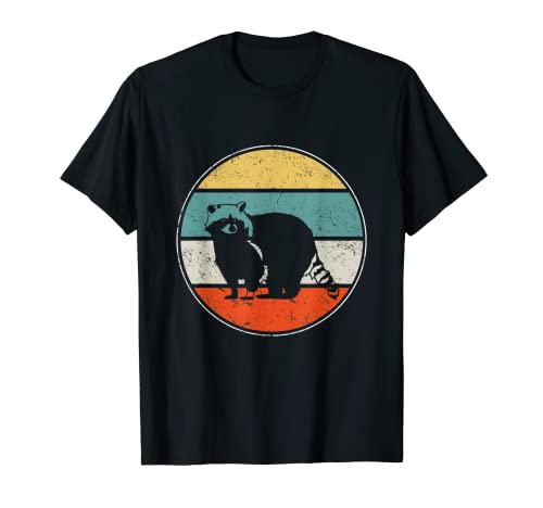 Amante del mapache vintage mapache retro atardecer. Camiseta
