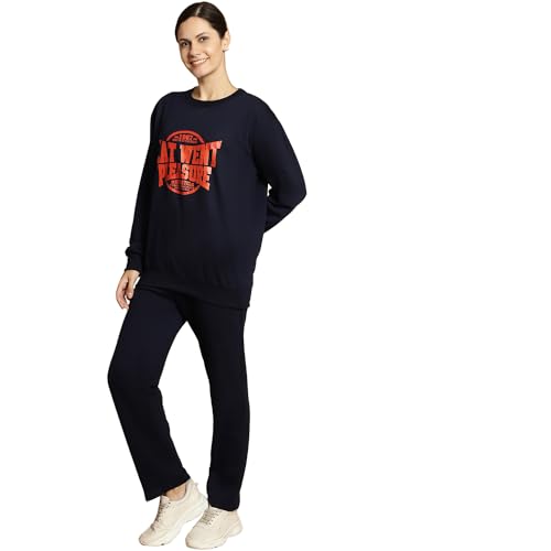 Image of Mack Jonney Printed Round Neck Cotton Fleece tracksuit Co-Ord Set for Women-MACK32760