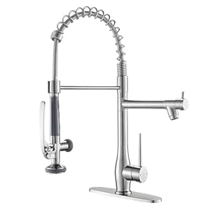 Gimilikitchenfaucetwithpulldownsprayersinglehandlehighpressurebrushednickelkitchensinkfaucetcommercialdoubleheadedstainlesssteelkitchenfaucetssinkwithdeckplate Urban Country Home Decor Gimili kitchen faucet with pull down sprayer single handle high pressure brushed nickel kitchen sink faucet commercial double headed stainless steel kitchen faucets sink with deck plate urban country home decor