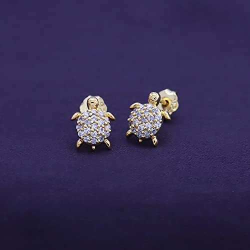 14k Gold Over Sterling Silver Animal, Bird, Insects Cubic Zirconia Stud Earrings Gift For Her4