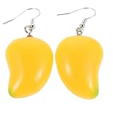 CAXUSD Pendientes Colgantes de Mango Amarillo para Mujer Accesorios Ligeros y Coloridos de Fruta Tropical Joyería Creativa de Pendientes Llamativos Ideales para Uso Diario y Ocasiones