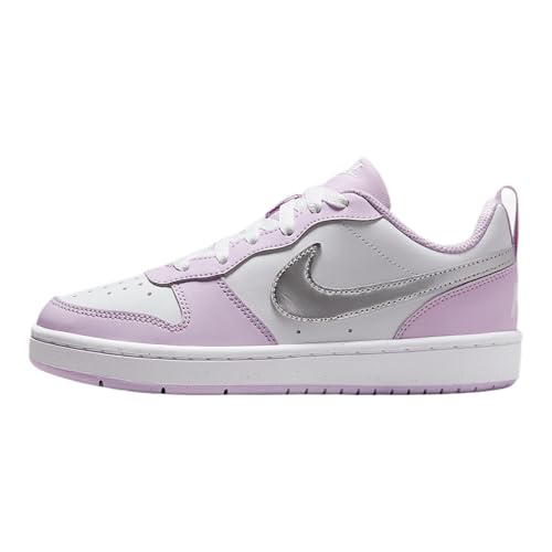 Nike Court Borough Low Recraft SE Big Kids' Shoes (IH0407-530, Doll/White/Metallic Silver)