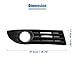 Pair Left And Right Fog Light Mesh Grille Compatible For VW Polo 9N3 2005-2009 No.6Q0853666H/6Q0853666H9B9 ABS Black