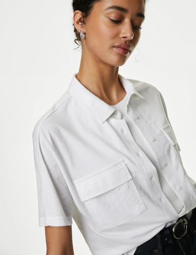 Image of Marks & Spencer Collared Button Through Shirt