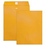 Clasp Envelopes 9x12, 100 GSM Paper, 100 Pack Goefun Brown Kraft Manilla Envelopes with Clasp Closure and Gummed Seal for Business, Legal, Office, Home and School