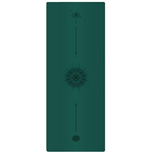 Estera De Yoganueva Esterilla De Yoga De Goma Natural Mandala PU con Línea De Posición, Cojín Ancho Antideslizante, Almohadillas De Gimnasio para Sala De Yoga, 183 * 68 Cm