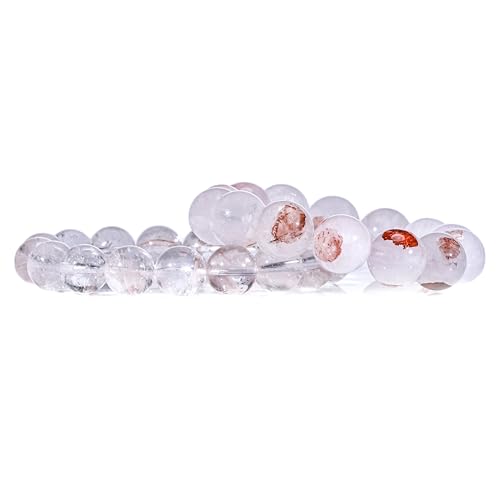 Bracelet de quartz de l'Himalaya en perles extensibles pour la paix intérieure