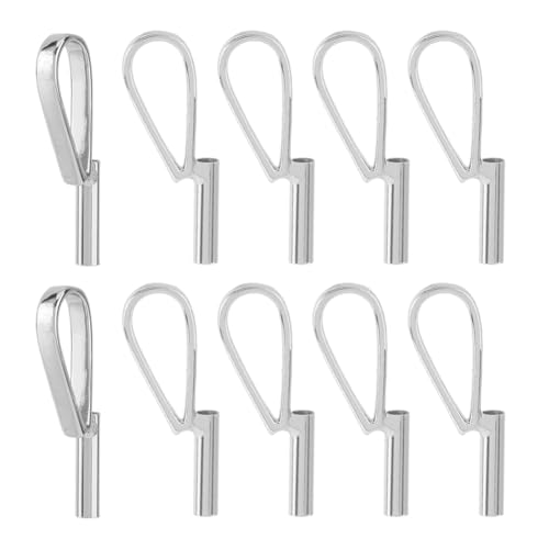 Image of SUPERFINDINGS 10Pcs Vertical Pin to Pendant Brooch Pendant Converters Silver Alloy Brooch Pin to Necklace Keychain Converters Tube Design with Bail Convert for Necklace Keychain Hair Rope