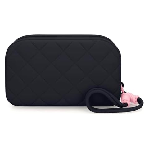 E-Tree Silicone Makeup Bag, Toiletry Bag, Waterproof Cosmetic Pouch, Cute Zipper Make up Organizer Case for Women, Travel Essentials (Black) Cover