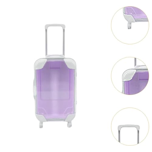 Qianly Doll Accessories Suitcase Doll Travel Luggage Openable Doll Travel Mini Trolley Case Fashion Doll Luggage for 18 inch Doll, Light Purple2
