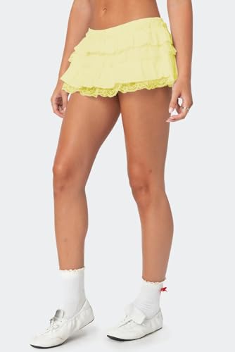 Seyumixi Women Lace Ruffle Bloomer Skirt Frill Tiered Short Skater Skirts Cute Layered Flowy A Line Mini Underskirt3