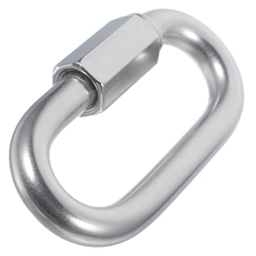 MUCKLILY Stainless Steel Quick Connector Carabiner Chain Link Chain Quick Link Safety Chain Hook Quick Link Chain Locking Buckles D Shape Quick Link Quick Chain Repair Links Silver