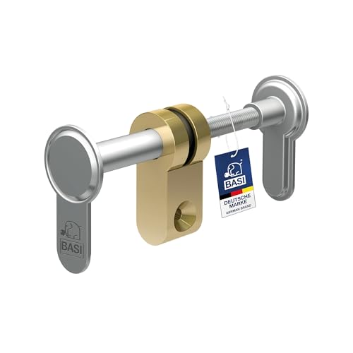 BASI | Universal verstellbarer Blindzylinder | Farbe Silber | variabel einstellbar 45-95 mm | Blindschloss auch für Brandschutztüren, FH Türen geeignet bis T90