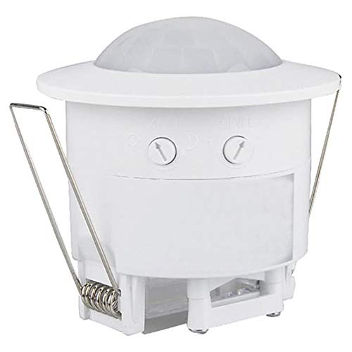 Uikdjgu Interruptor de Luz del Detector del Sensor de Movimiento del Techo PIR Empotrado Infrarrojo de 110V-220V 360 °, Sensor de Luz de Movimiento
