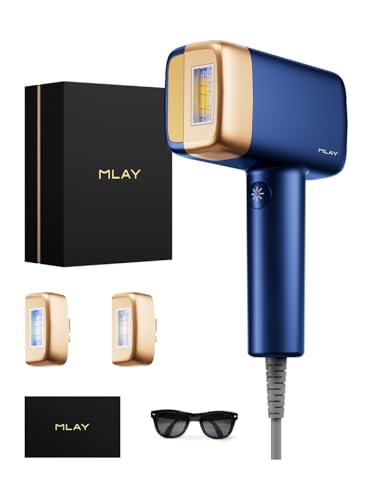 MLAY T14 3en1 Epilateur Lumiere Pulsee avec Fonction de Refroidissement 3℃, 0,5s/flash,500 000flashs, Epilation Laser Femme Homme Visage Bikini, Indolore...