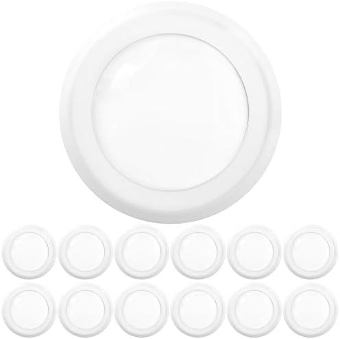 Sunco Lighting 12 Pack 5/6” LED Canless Recessed Disk Lights Ceiling Light Fixture 6000K Daylight Deluxe, 15W=100W, 1050LM, Dimmable Low Profile, Flush Mount Surface Mount - RoHS
