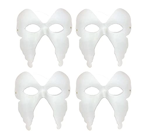 ICE TOYS 4 weiße Masken zum Personalisieren von Karneval Halloween Partys für Schule DIY (Form 1) Cover
