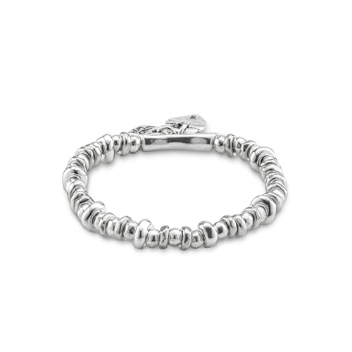 UNOde50 HEART PADLOCK Elastic Bracelet, Sterling Silver-Plated, Handcrafted in Spain3