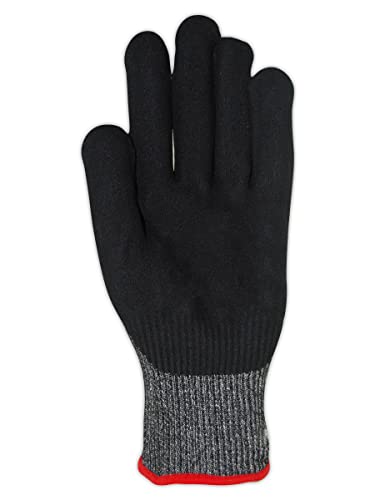Magid Safety D-ROC GPD820 Glove | 13-Gauge Lightweight NitriX Palm Coated Work Gloves with an HPPE Blended Shell - Cut Level A6, Touchscreen Capable, Black/Gray, Size 8 (1 Pair)